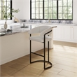 Manhattan Comfort Augusta Barstool with Metal Base in Light Gray