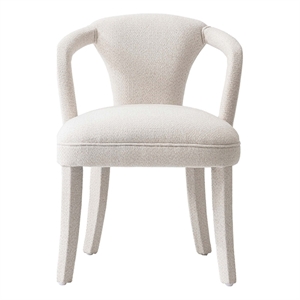 Manhattan Comfort Palmer Dining Armchair with Solid Wood in Ivory