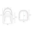 Manhattan Comfort Carrington Dining Armchair with Solid Wood Frame in Blue