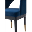 Manhattan Comfort Carrington Dining Armchair with Solid Wood Frame in Blue