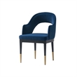 Manhattan Comfort Carrington Dining Armchair with Solid Wood Frame in Blue