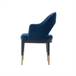 Manhattan Comfort Carrington Dining Armchair with Solid Wood Frame in Blue