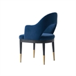 Manhattan Comfort Carrington Dining Armchair with Solid Wood Frame in Blue