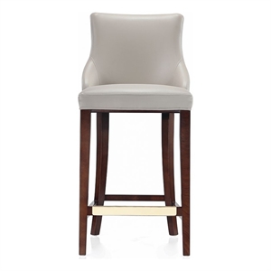 Manhattan Comfort Shubert Barstool with Solid Wood Frame in Light Gray