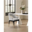 Manhattan Comfort Carrington Dining Armchair with Solid Wood Frame in Light Gray
