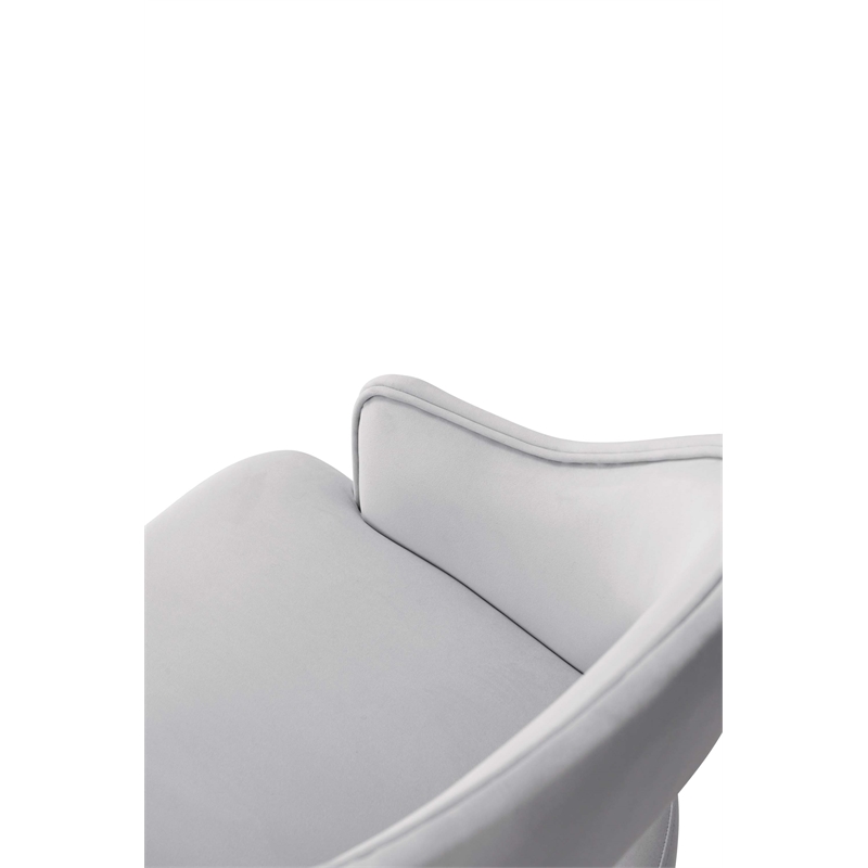 Manhattan Comfort Carrington Dining Armchair with Solid Wood Frame in Light Gray