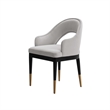 Manhattan Comfort Carrington Dining Armchair with Solid Wood Frame in Light Gray