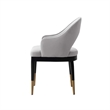 Manhattan Comfort Carrington Dining Armchair with Solid Wood Frame in Light Gray