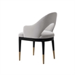 Manhattan Comfort Carrington Dining Armchair with Solid Wood Frame in Light Gray