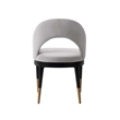 Manhattan Comfort Carrington Dining Armchair with Solid Wood Frame in Light Gray