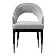 Manhattan Comfort Carrington Dining Armchair with Solid Wood Frame in Light Gray