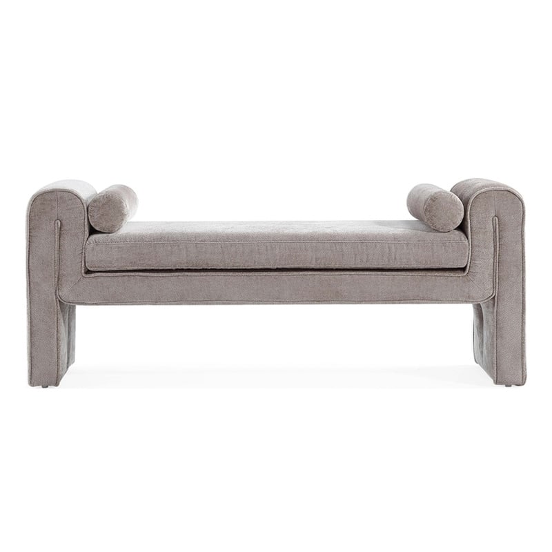 Manhattan Comfort Concord Bench with Solid Wood Frame in Dove