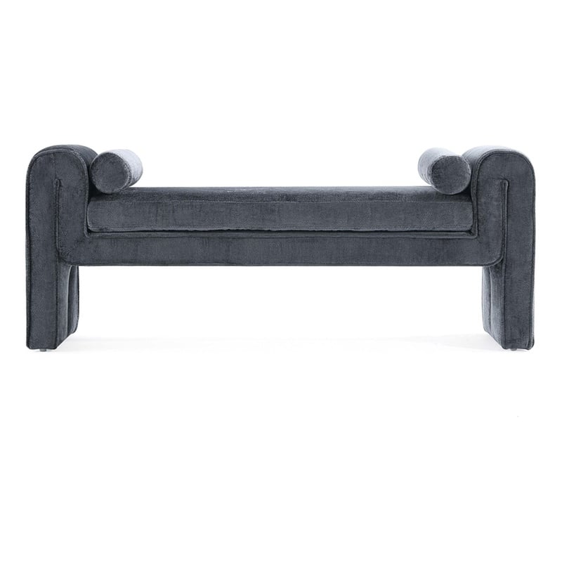 Manhattan Comfort Concord Bench with Solid Wood Frame in Black