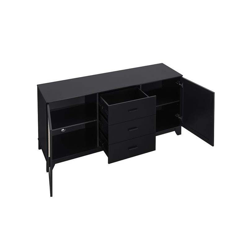 Manhattan Comfort Sheridan Sideboard Cabinet made from Engineered Wood in Black