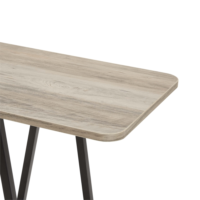 Manhattan Comfort Celine Side Table Console from Engineered Wood in Rustic Gray