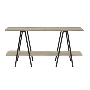 Manhattan Comfort Celine Side Table Console from Engineered Wood in Rustic Gray