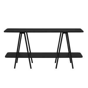 Manhattan Comfort Celine Side Table Console from Engineered Wood in Black