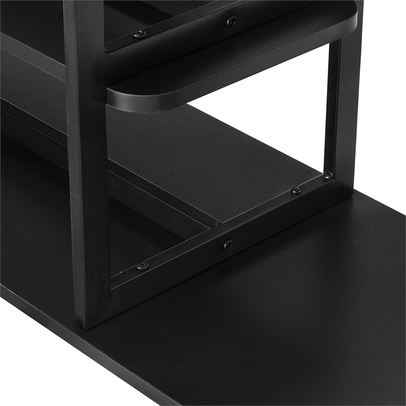 Manhattan Comfort Celine Side Table Console from Engineered Wood in Black