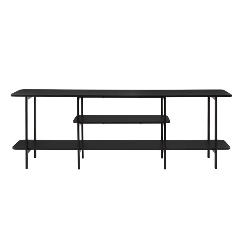 Manhattan Comfort Celine Side Table Console from Engineered Wood in Black