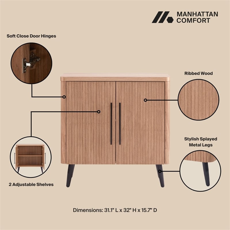Manhattan Comfort Jodie Accent Cabinet made from Engineered Wood in Maple