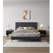 Manhattan Comfort Duane Nightstand from Engineered Wood in Dark Brown and Black