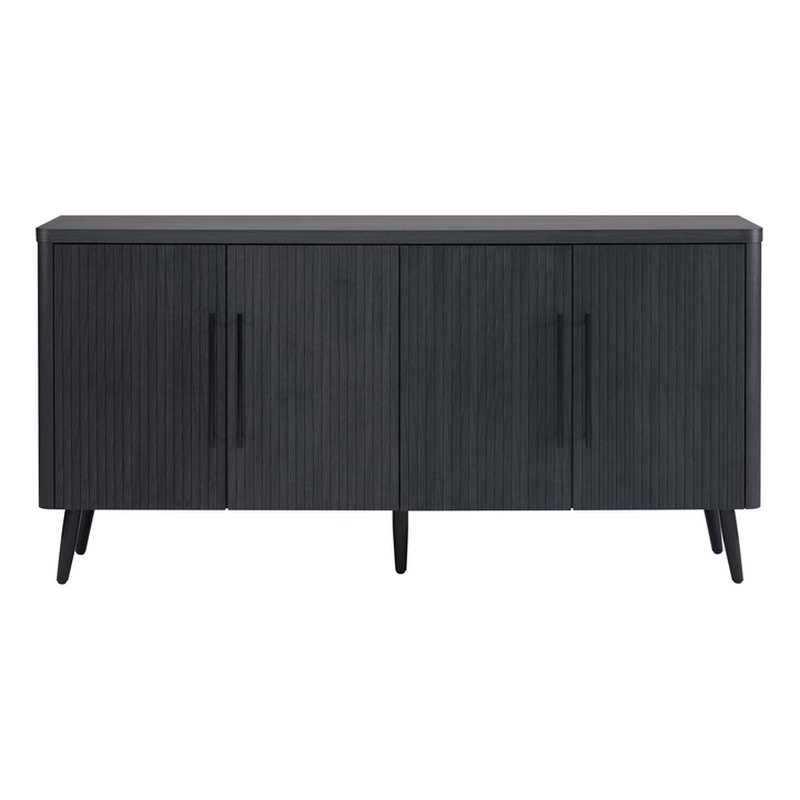 Manhattan Comfort Jodie Sideboard made from Engineered Wood in Charcoal Gray