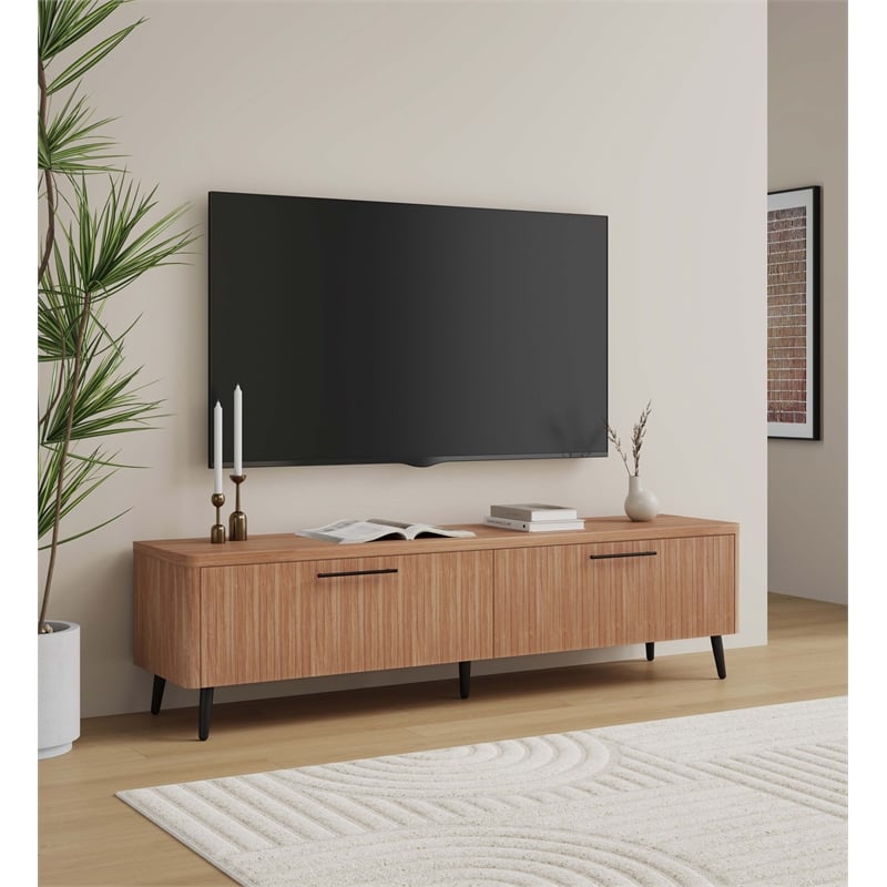 Manhattan Comfort Jodie TV Stand made from Engineered Wood in Maple