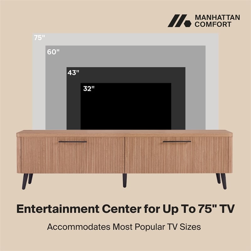 Manhattan Comfort Jodie TV Stand made from Engineered Wood in Maple