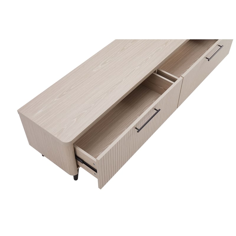 Manhattan Comfort Jodie TV Stand made from Engineered Wood in Light Oak