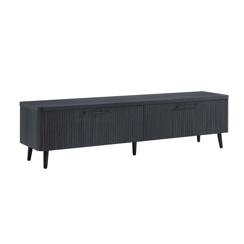 Manhattan Comfort Jodie TV Stand made from Engineered Wood in Charcoal Gray