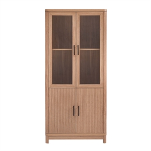Manhattan Comfort Jodie Bookcase made from Engineered Wood in Maple