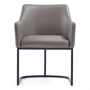 Manhattan Comfort Serena Dining Armchair with Steel Frame in Gray