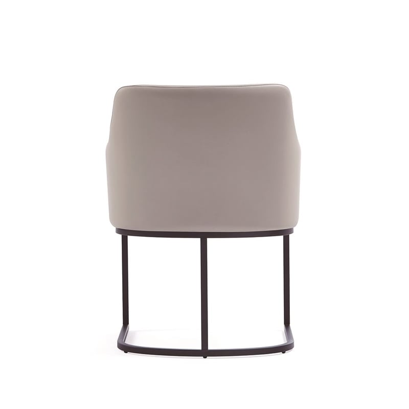 Manhattan Comfort Serena Dining Armchair with Steel Frame in Light Gray