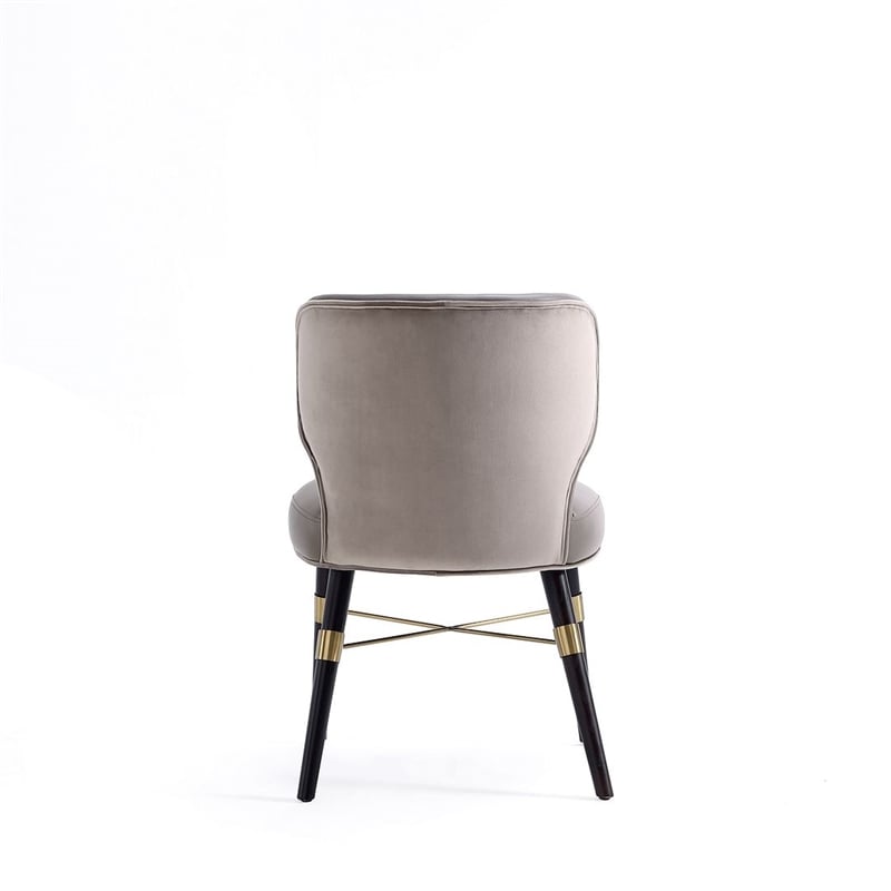 Manhattan Comfort Strine Dining Chair with Solid Wood Frame in Dark Taupe