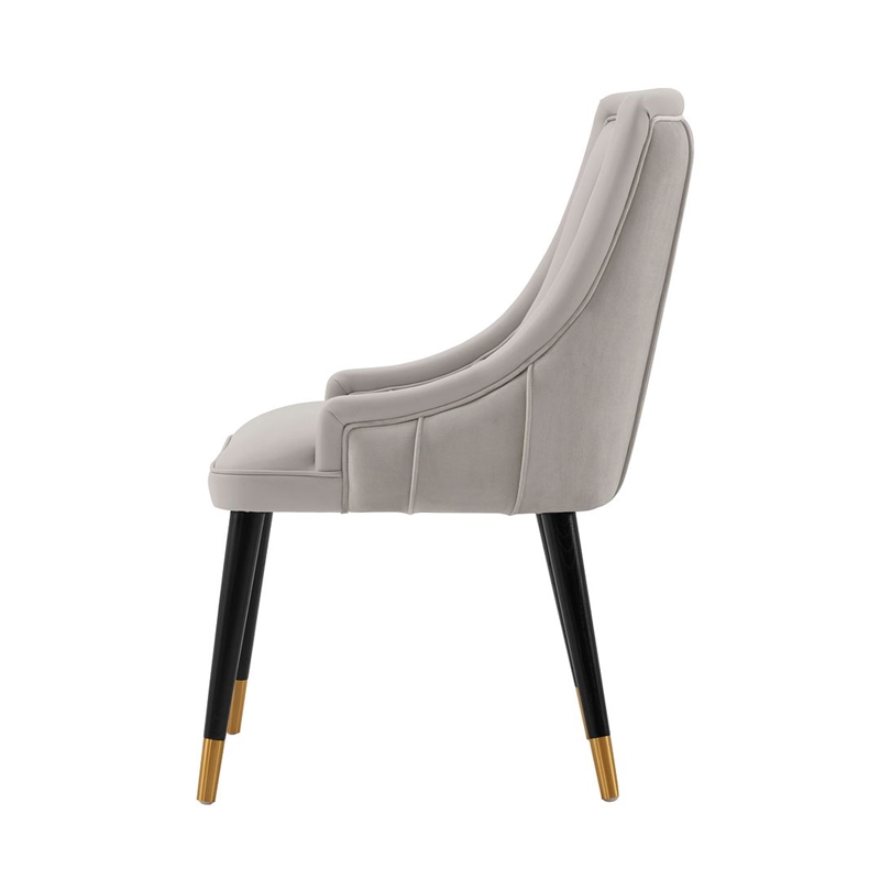 Manhattan Comfort Eda Dining Chair with Solid Wood Frame in Gray
