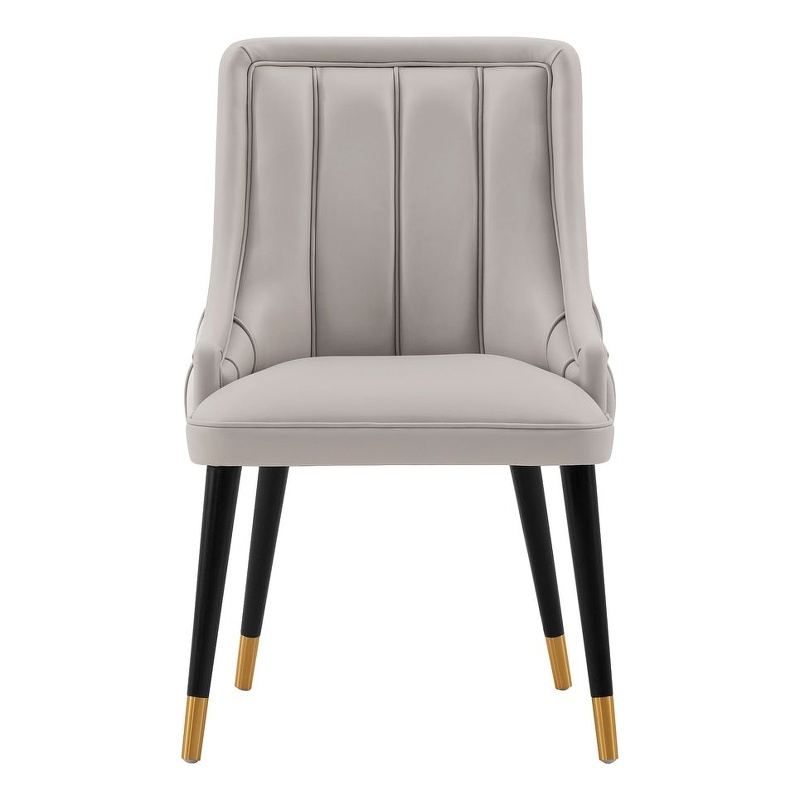 Manhattan Comfort Eda Dining Chair with Solid Wood Frame in Gray