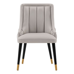 Manhattan Comfort Eda Dining Chair with Solid Wood Frame in Gray