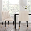 Manhattan Comfort Eda Dining Chair with Solid Wood Frame in Cream