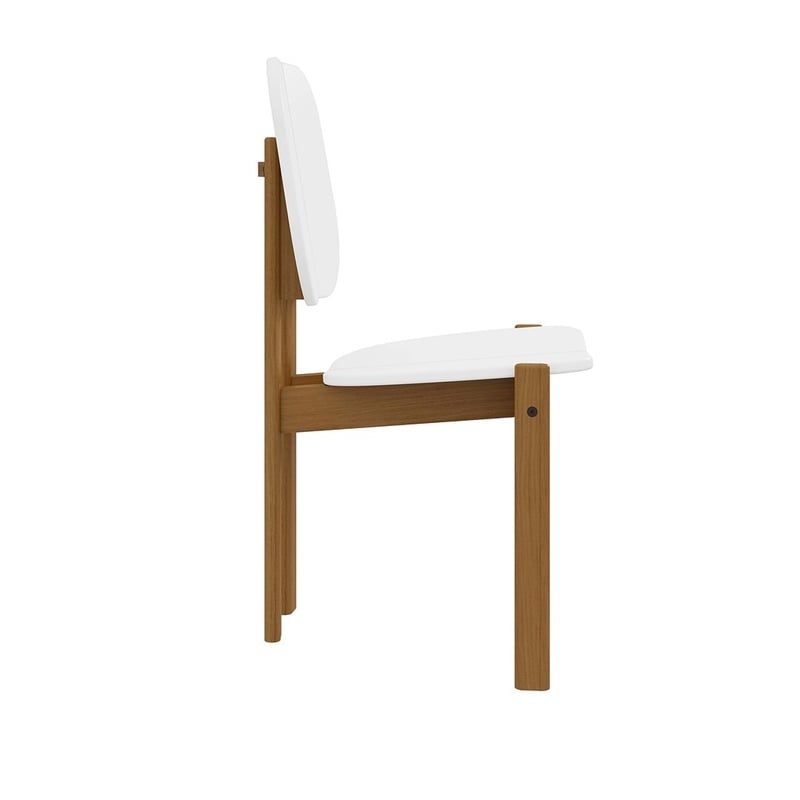 Manhattan Comfort Gales Dining Chair with Solid Wood Legs in White - Set of 2