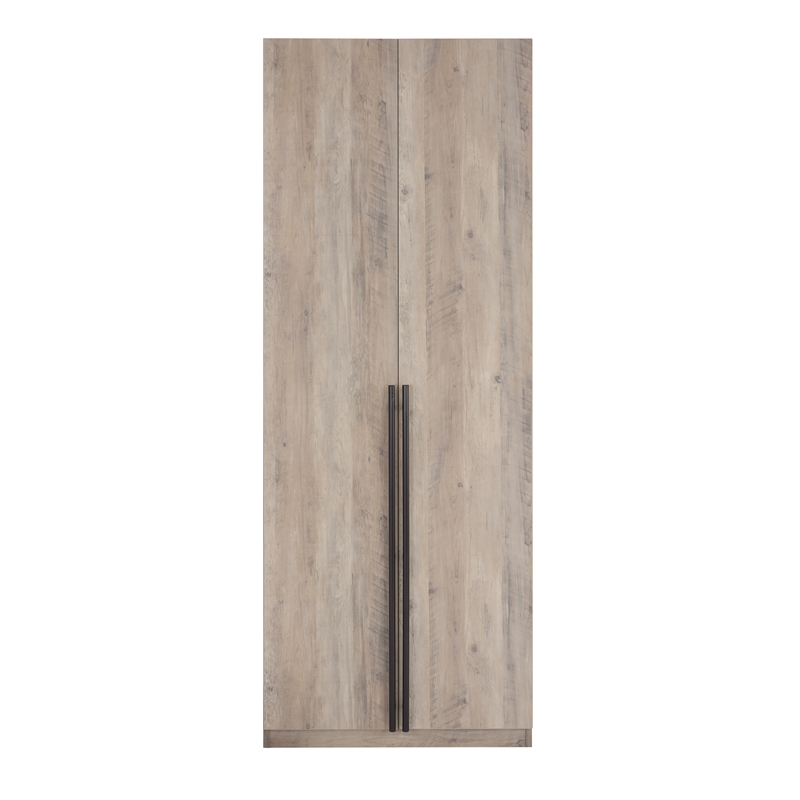 Manhattan Comfort Lee Wardrobe Closet 1.0 from Engineered Wood in Rustic Gray
