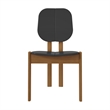 Manhattan Comfort Gales Dining Chair with Solid Wood Legs in Black- Set of 2