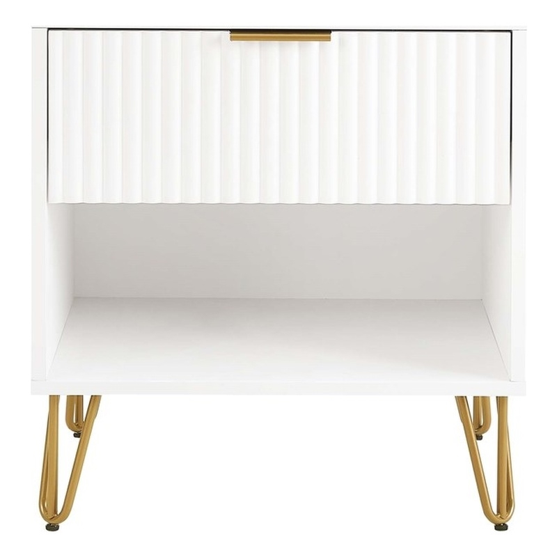 Manhattan Comfort DUMBO 1.0 Nightstand made from Engineered Wood - White