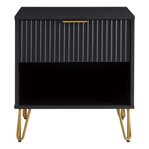Manhattan Comfort DUMBO 1.0 Nightstand made from Engineered Wood - Black