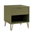 Manhattan Comfort DUMBO 1.0 Nightstand made from Engineered Wood - Olive Green
