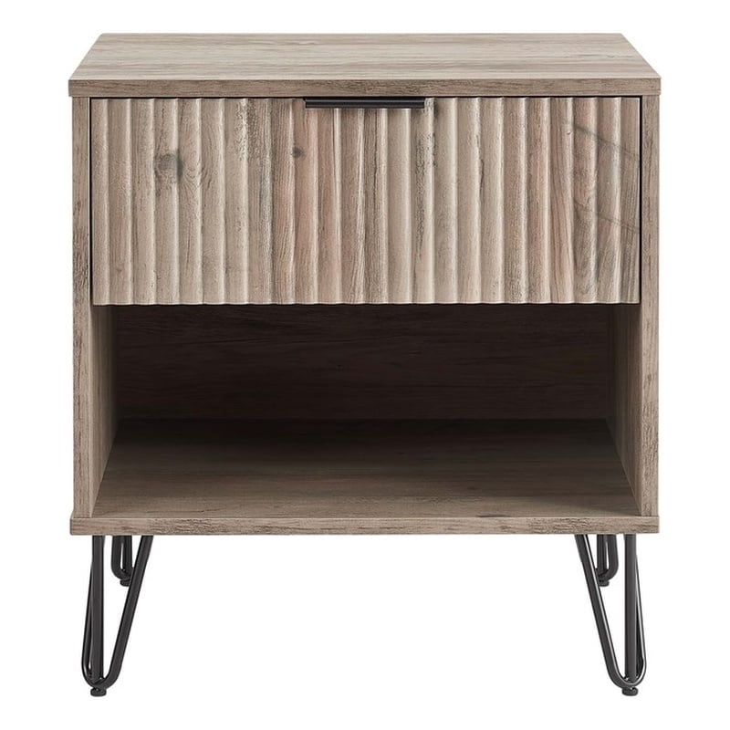 Manhattan Comfort DUMBO 1.0 Nightstand made from Engineered Wood - Rustic Gray