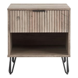 Manhattan Comfort DUMBO 1.0 Nightstand made from Engineered Wood - Rustic Gray