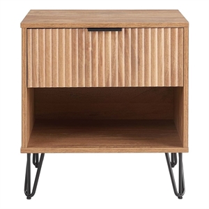 Manhattan Comfort DUMBO 1.0 Nightstand made from Engineered Wood - Golden Brown
