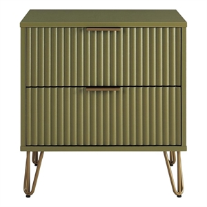Manhattan Comfort DUMBO 2.0 Nightstand made from Engineered Wood - Olive Green