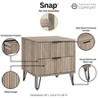 Manhattan Comfort DUMBO 2.0 Nightstand made from Engineered Wood - Rustic Gray