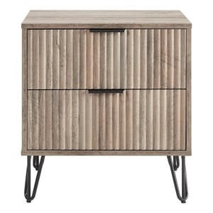 Manhattan Comfort DUMBO 2.0 Nightstand made from Engineered Wood - Rustic Gray